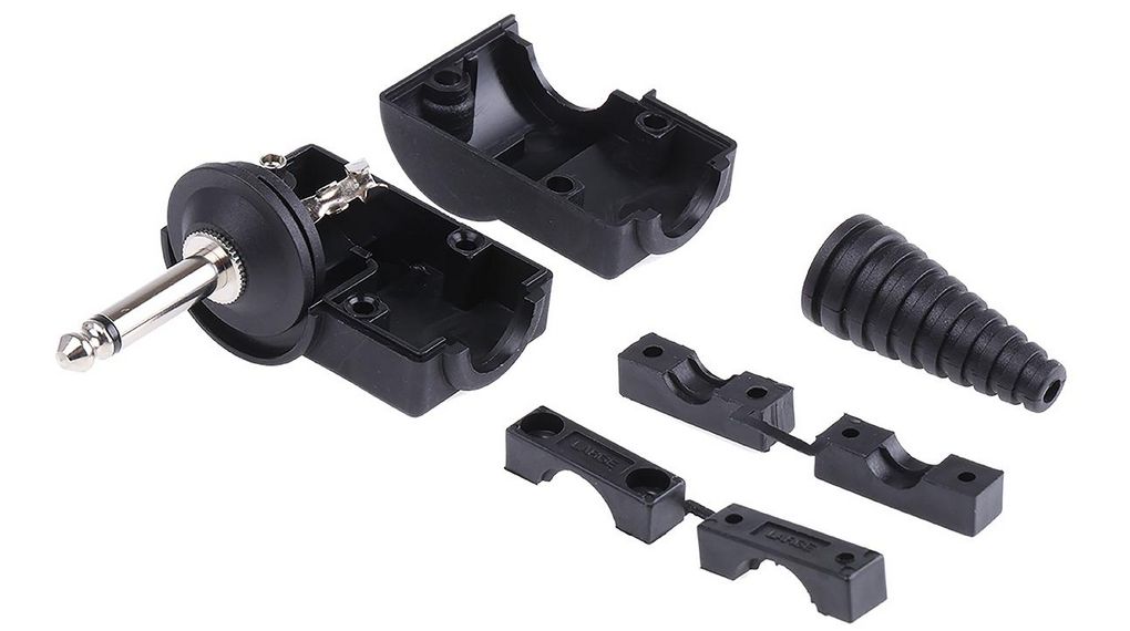 Audio Connector, Plug, Mono, Right Angle, 6.35 mm